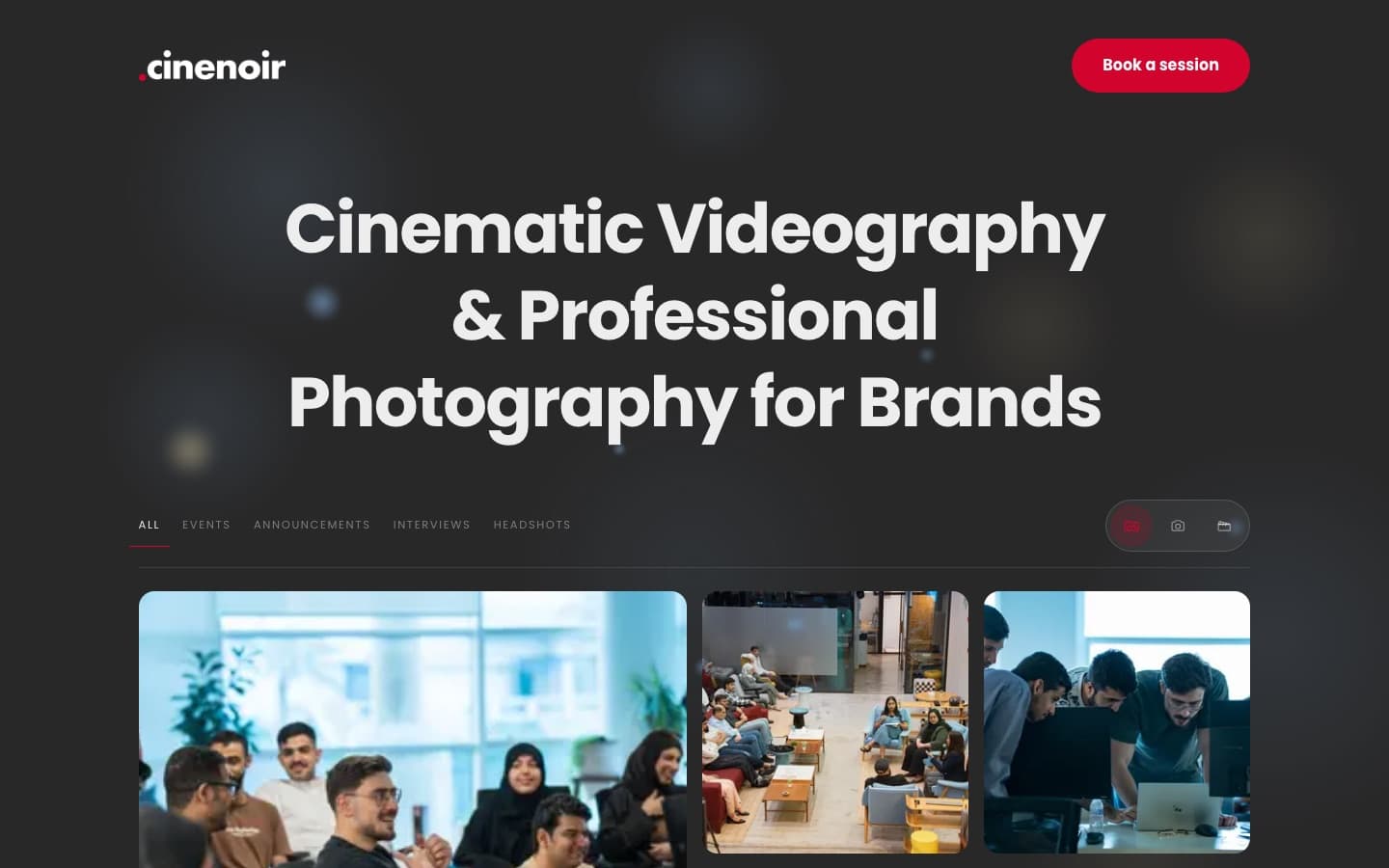 Cinenoir homepage hero