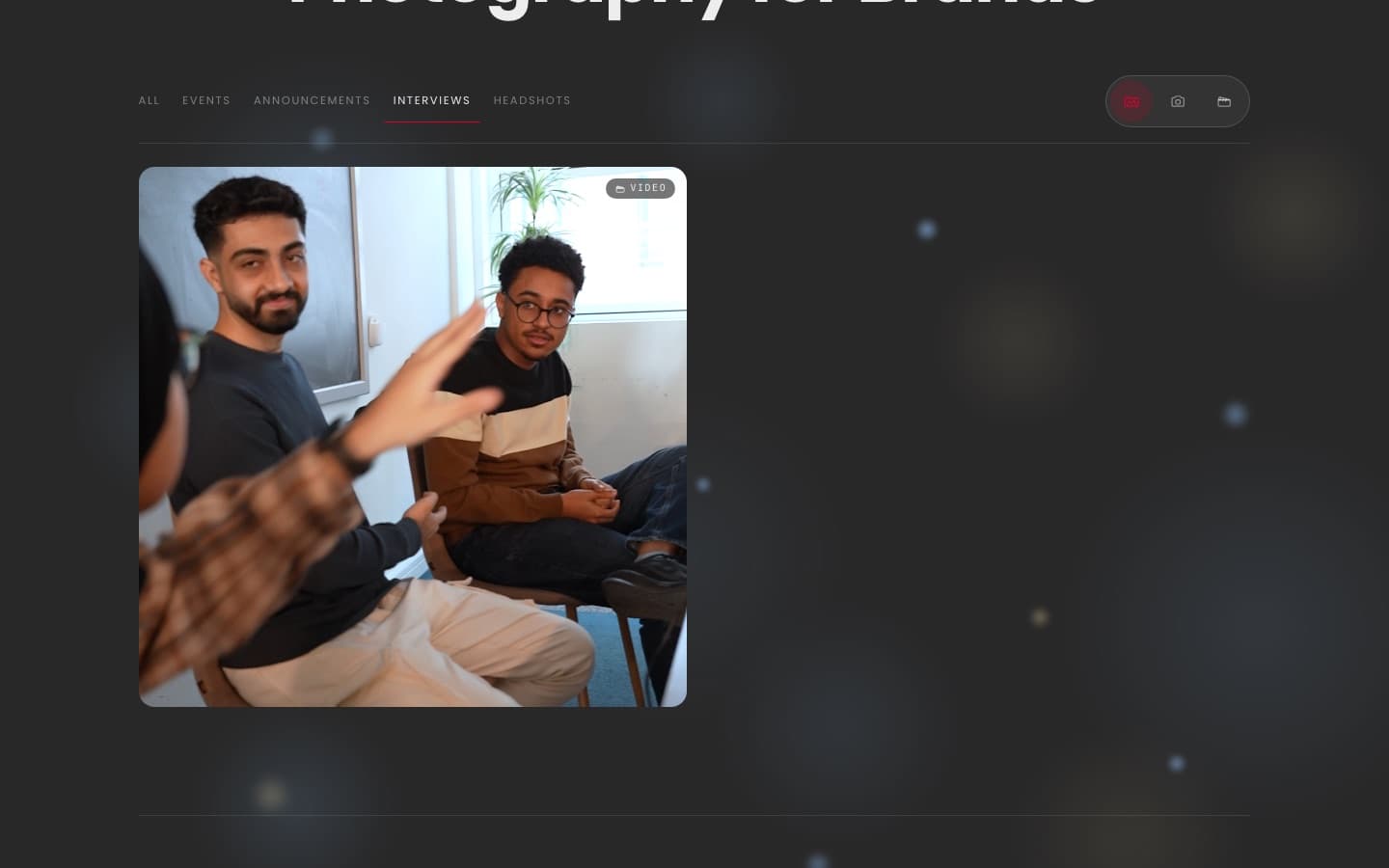 Gallery filtered to Interviews