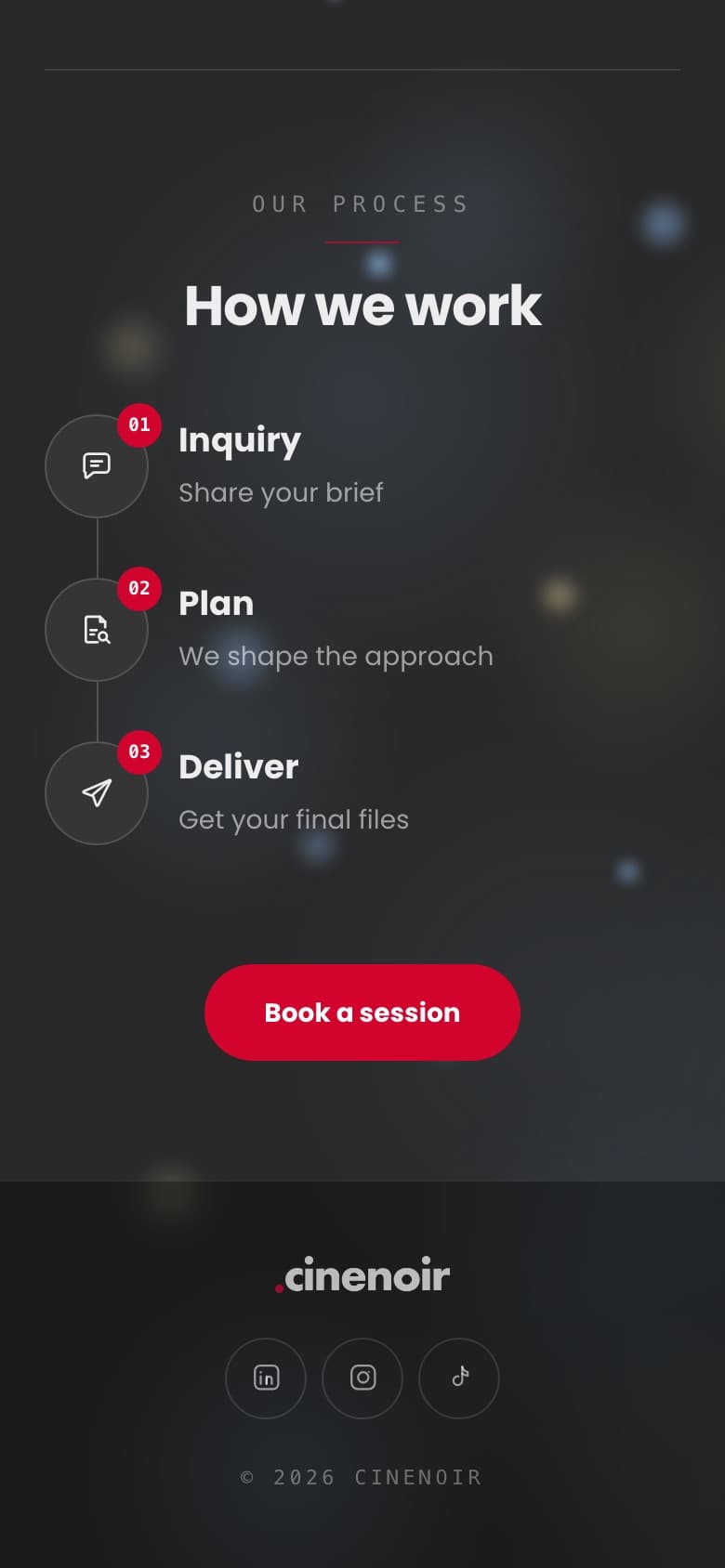 Mobile process and footer